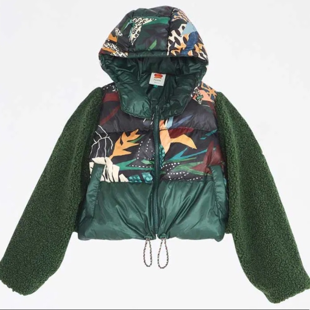 NWT Farm Rio Tropical Forest Puffer jacket 🌴